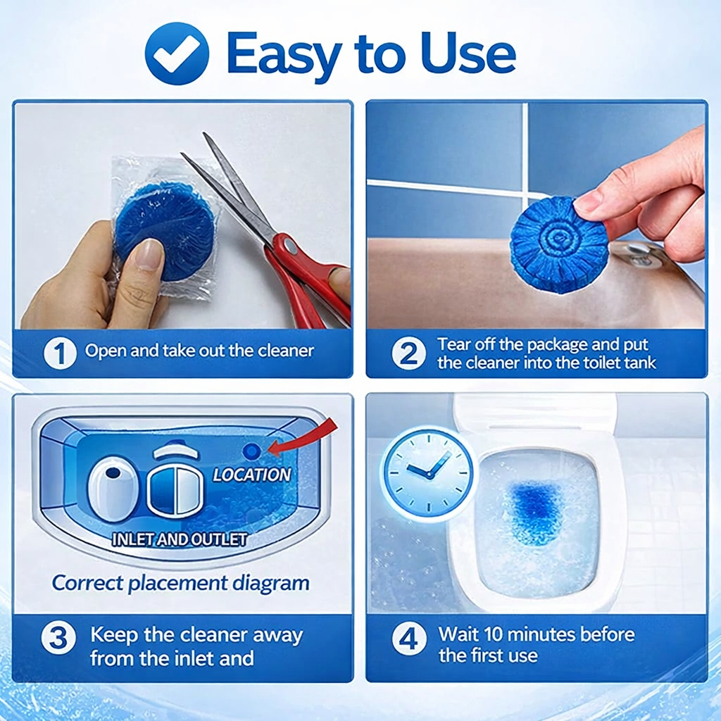💧✨ Automatic Crystal Clean Toilet Tablets